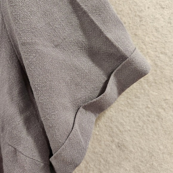 ZESICA Linen Short Sleeve Crop Top High Waist Pants Lounge Set Women's XL Gray - Picture 4 of 16